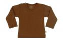 Wooden Buttons T-shirt lange mouwen chocolade bruin