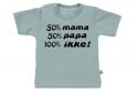 Wooden Buttons t-shirt km 50 mama 50 Papa 100 Ikke old green