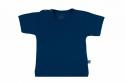 Wooden Buttons baby T-shirt uni korte mouwen biologisch katoen 50-92 marineblauw