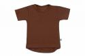 Wooden Buttons T-shirt rond korte mouwen chocolade bruin