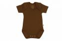 Wooden Buttons romper korte mouw chocolade bruin