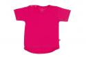 Wooden Buttons baby T-shirt uni rond korte mouwen biologisch katoen 50-92 cyclaam roze