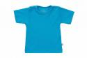 Wooden Buttons baby T-shirt uni korte mouwen biologisch katoen 50-92 aqua blauw