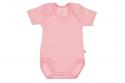 Wooden Buttons romper korte mouwen baby roze