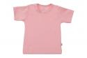 Wooden Buttons baby T-shirt uni korte mouwen biologisch katoen 50-92 baby roze