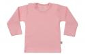 Wooden Buttons baby T-shirt uni lange mouwen biologisch katoen 50-92 baby roze